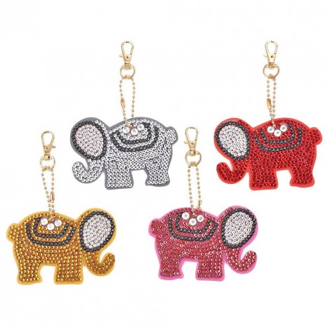 4pcs Elephant Key Rings
