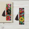 Leather Flower Tassel Art Book Marks