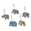 5pcs Elephant Keyring Keychains