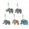 5pcs Elephant Keyring Keychains