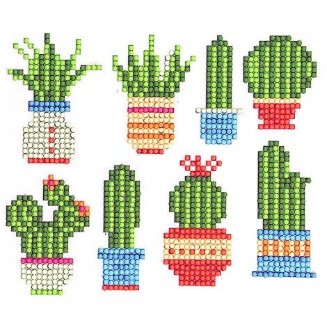DIY Stickers - 8Pcs Cactus