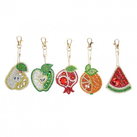 5pcs/set Fruits Keychain