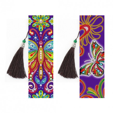 Leather Butterfly Tassel Book Marks