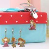 4pcs Paintng Special Shape Girl Angle Style Keychain