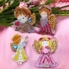 4pcs Paintng Special Shape Girl Angle Style Keychain