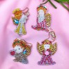 4pcs Paintng Special Shape Girl Angle Style Keychain