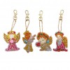 4pcs Paintng Special Shape Girl Angle Style Keychain