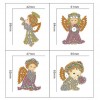 4pcs Paintng Special Shape Girl Angle Style Keychain