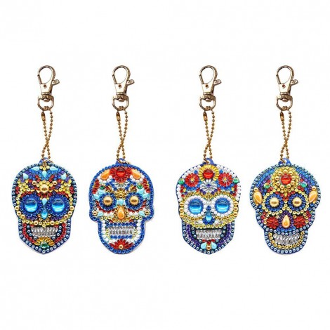 4pcs Keychain Skull Ornament