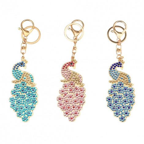 3pcs Peacock Keychain Bag Pendant