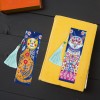 2x Leather Bookmarks Tassel Cat