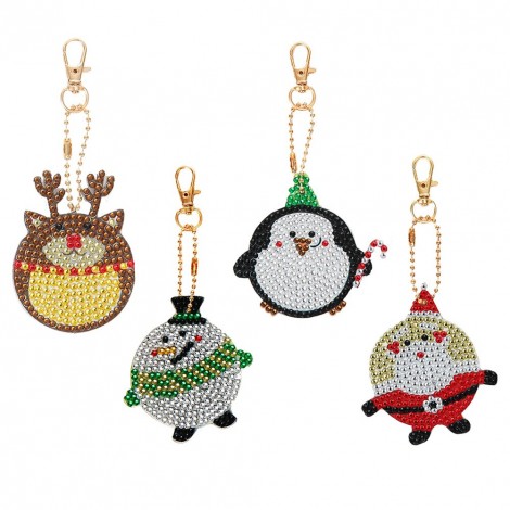 DIY Keychain - 4Pcs Christmas Big Fat