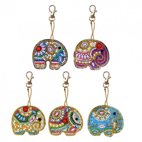 5pcs Elephant Keychain