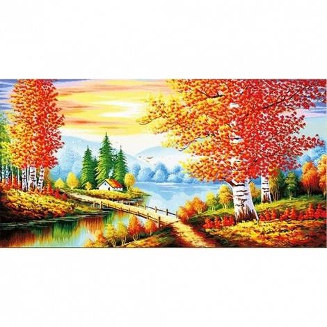 Autumn Scenery - 11CT Stamped Cross Stitch - 70x40cm