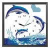 Blue Dolphin - 14CT Stamped Cross Stitch - 33*33cm
