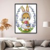 Bunny and flowers - 14CT Stamped Cross Stitch - 28*22cm