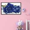 Canvas Needlework DIY Cross Stitch 14CT Stamp Kit Artwork (H016 Blue Rose)