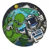 Aliens Astronaut - 11CT Stamped Cross Stitch - 36x36cm
