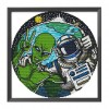 Aliens Astronaut - 11CT Stamped Cross Stitch - 36x36cm