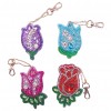 4pcs Flowers Keychains