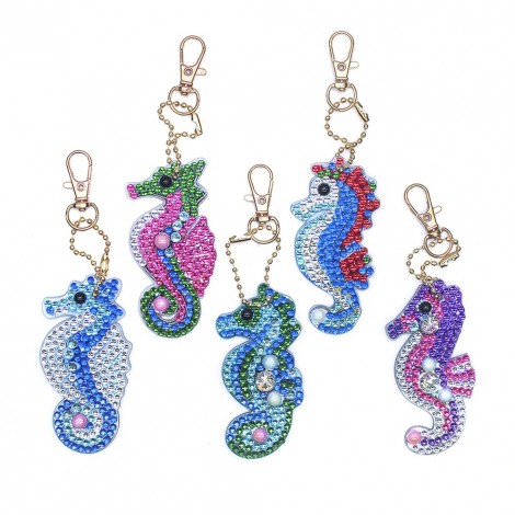 5pcs Seahorse Keychain