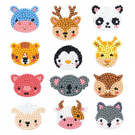 DIY Stickers - 12Pcs Animal Avatar