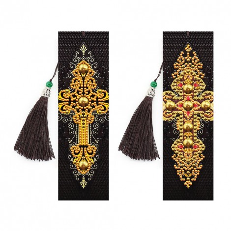 2x Leather Bookmarks Tassel