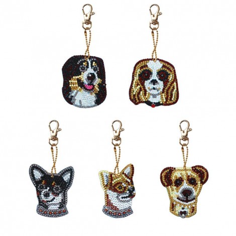 5pcs Dog Shape Key Chain Special Shape
