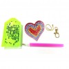 5pcs/set Love Heart Keychain Key Ring
