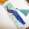 2pcs Peacock Leather Tassel Bookmark