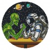 Aliens Astronaut - 11CT Stamped Cross Stitch - 36x36cm