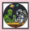 Aliens Astronaut - 11CT Stamped Cross Stitch - 36x36cm