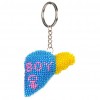 Blue Boy - Stamped Bead Embroidery - Keychain