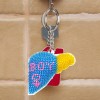 Blue Boy - Stamped Bead Embroidery - Keychain