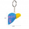 Blue Boy - Stamped Bead Embroidery - Keychain