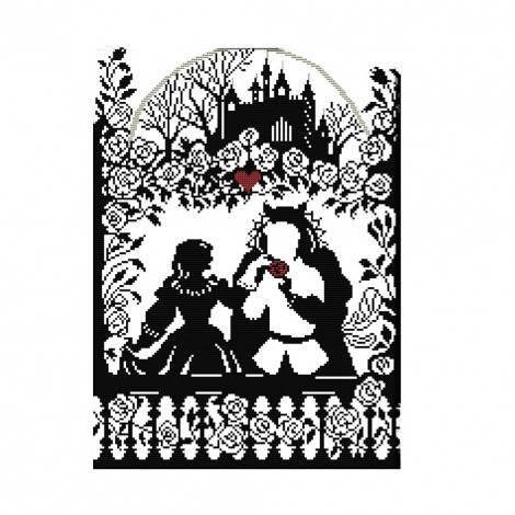 Princess and prince - 14CT Stamped Cross Stitch - 43*33cm