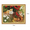 Kitten in the garden - 14CT Stamped Cross Stitch - 57x47cm