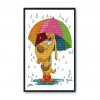 Dog With Umbrella - 14CT Stamped Cross Stitch - 30x25cm