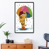 Dog With Umbrella - 14CT Stamped Cross Stitch - 30x25cm