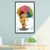 Dog With Umbrella - 14CT Stamped Cross Stitch - 30x25cm