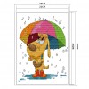 Dog With Umbrella - 14CT Stamped Cross Stitch - 30x25cm