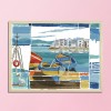 Seaside Scenery - 14CT Stamped Cross Stitch - 48x37cm