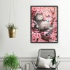 Canvas 11CT Stamped DIY Cross Stitch Needlework Kit (MDW0605 Sakura Cat)