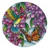 Butterfly Flowers - 11CT Stamped Cross Stitch - 36x36cm
