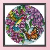 Butterfly Flowers - 11CT Stamped Cross Stitch - 36x36cm