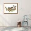 Bird on branch - 14CT Stamped Cross Stitch - 35x27cm