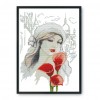 Beauty and calla lily - 14CT Stamped Cross Stitch - 45*31cm