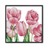 Pink tulip - 14CT Stamped Cross Stitch - 33*33cm