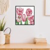 Pink tulip - 14CT Stamped Cross Stitch - 33*33cm