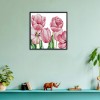 Pink tulip - 14CT Stamped Cross Stitch - 33*33cm